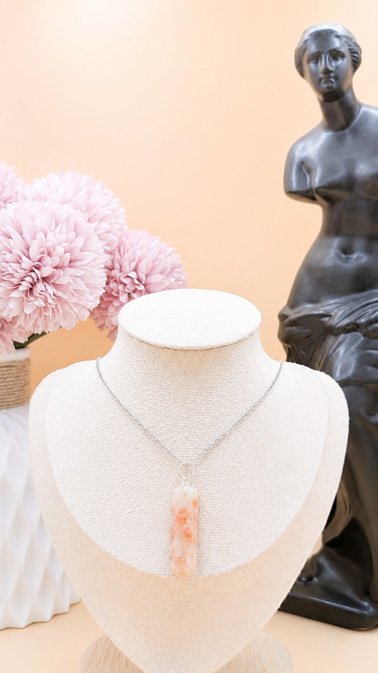 Collier Pendule Pierre de Soleil | Énergie & Confiance