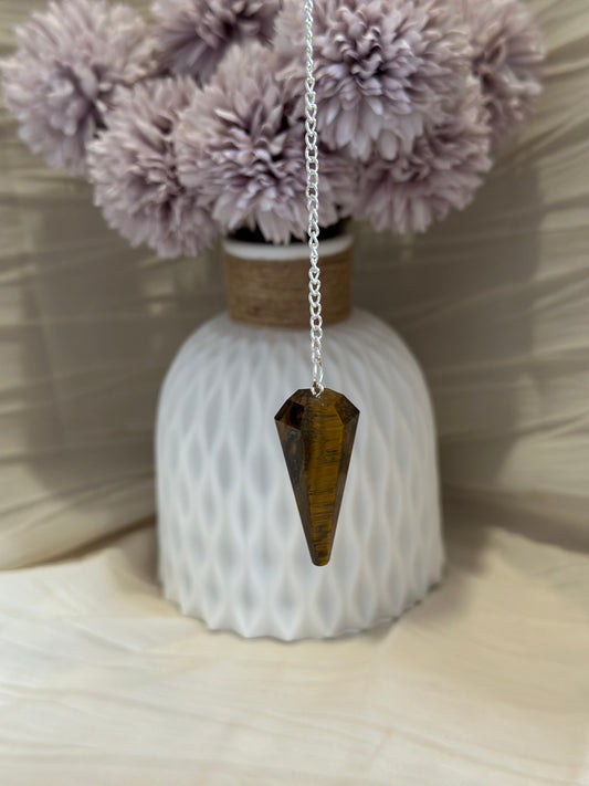 Pendule Hexagonal Œil de Tigre