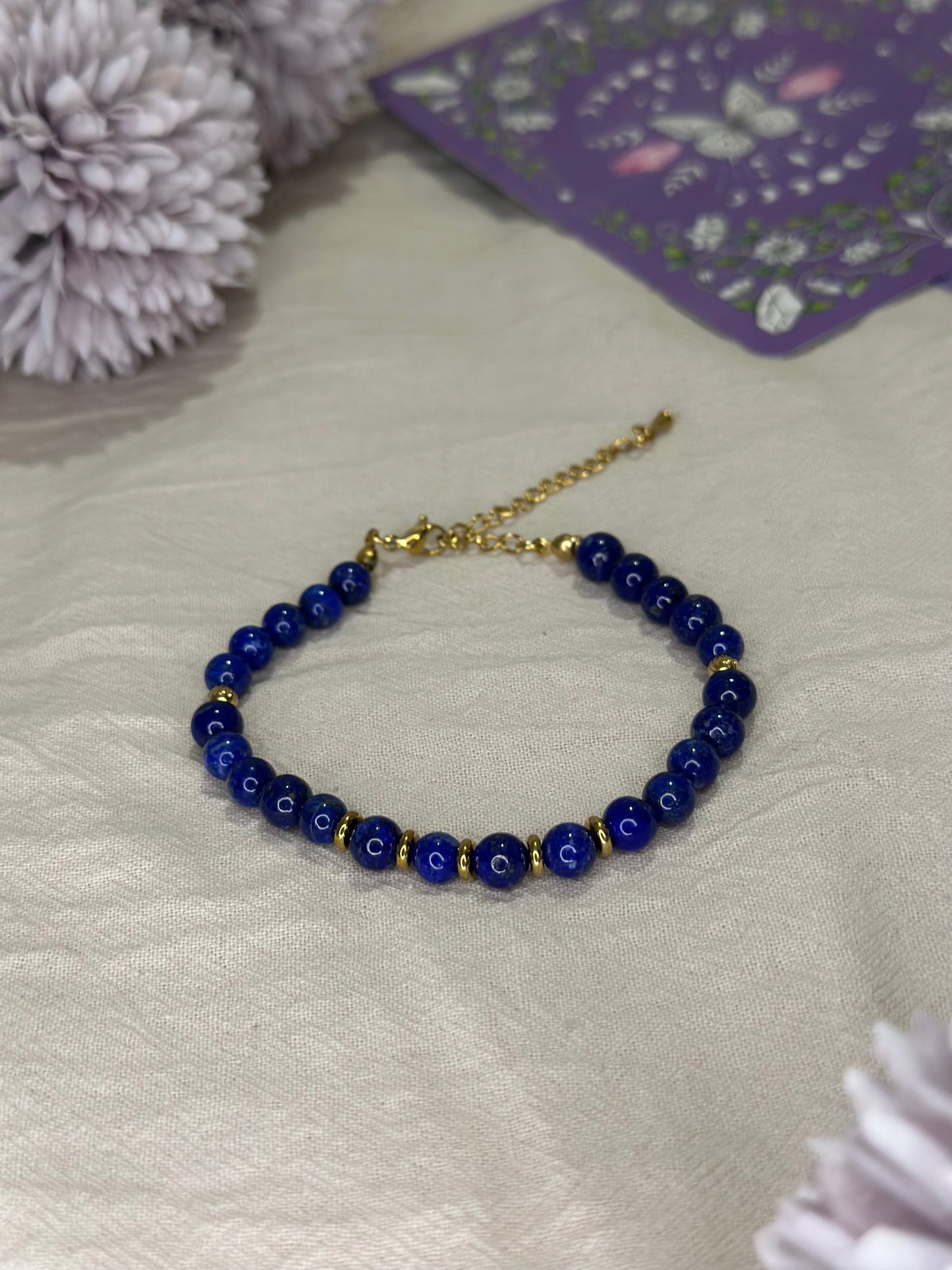 Bracelet Eira doré Lapis Lazuli | Sagesse & Expression