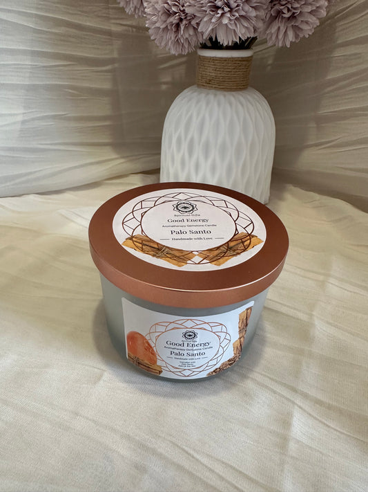 Bougie Énergie Positive – Cornaline & Palo Santo | Green Tree