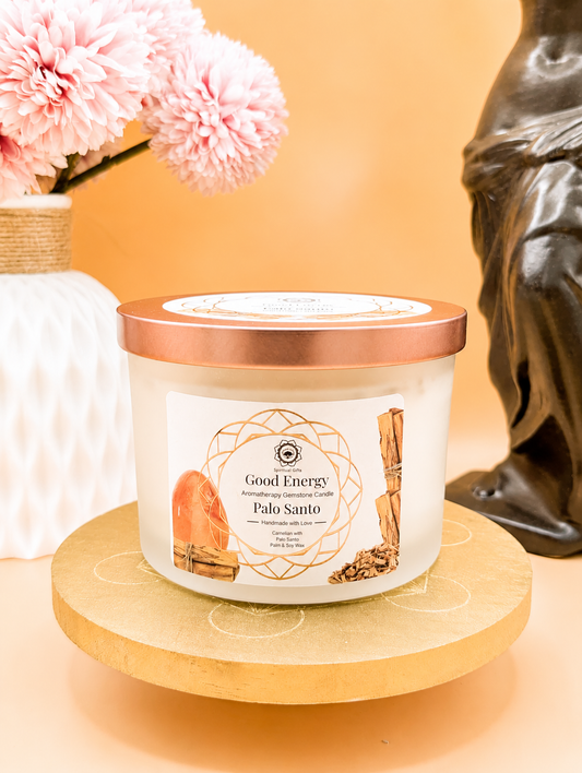 Bougie Green Tree Cornaline & Palo Santo | Vitalité & Harmonie