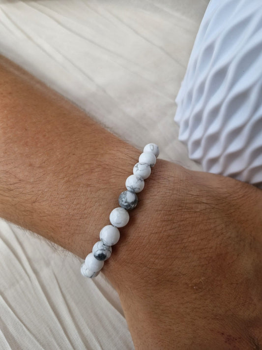 Bracelet Howlite – Sommeil & Sérénité