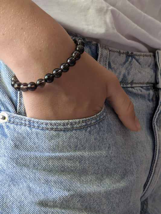 Bracelet Cristal de Roche Fumé | Ancrage & Clarté