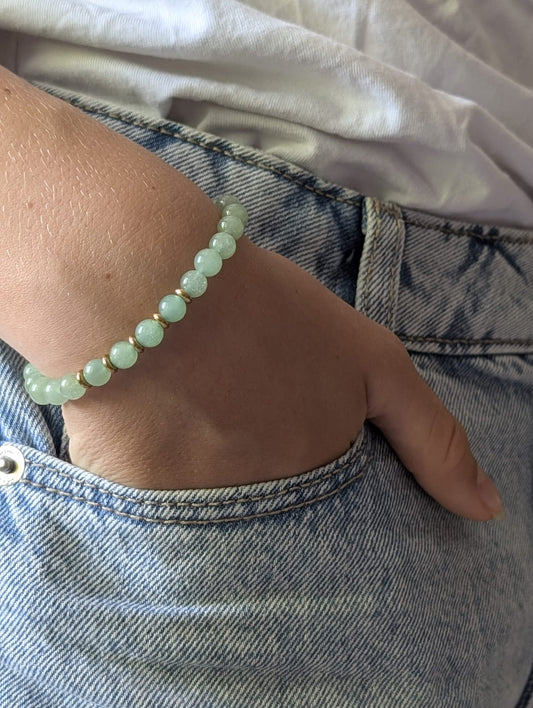 Bracelet Eira doré Aventurine Verte | Harmonie & Énergie