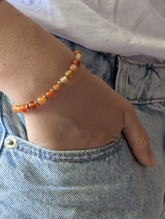 Bracelet Eira doré Cornaline | Vitalité & Confiance