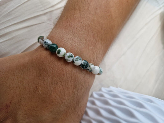 Bracelet Agate Mousse – Équilibre & Harmonie