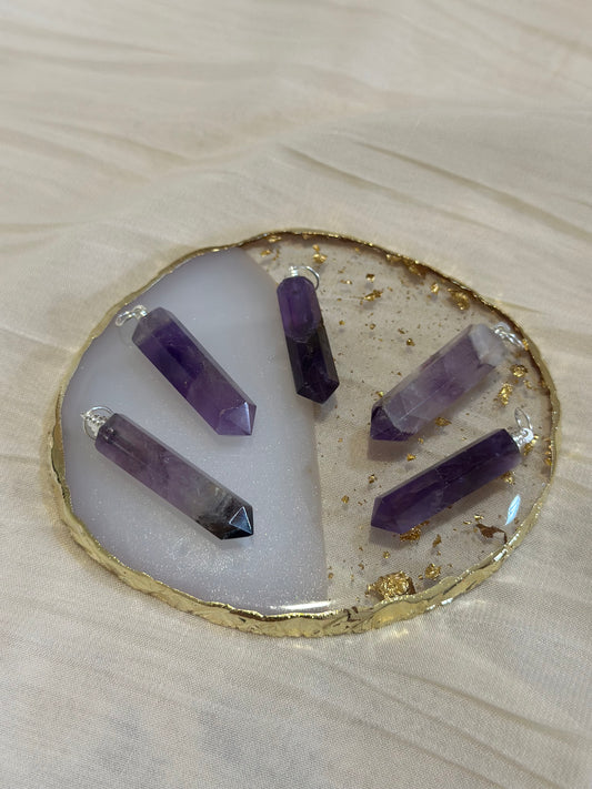 Collier Pointe Améthyste - Paix & Clarté | 30 à 35 mm