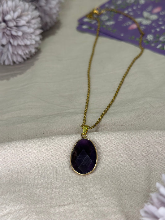 Collier Ovale Améthyste | Sérénité & Clarté