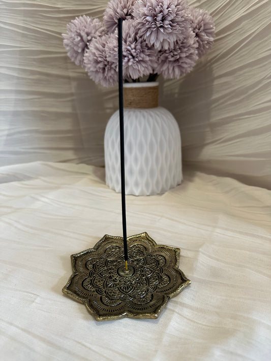 Porte-Encens en Métal – Lotus Sacré | 10 cm