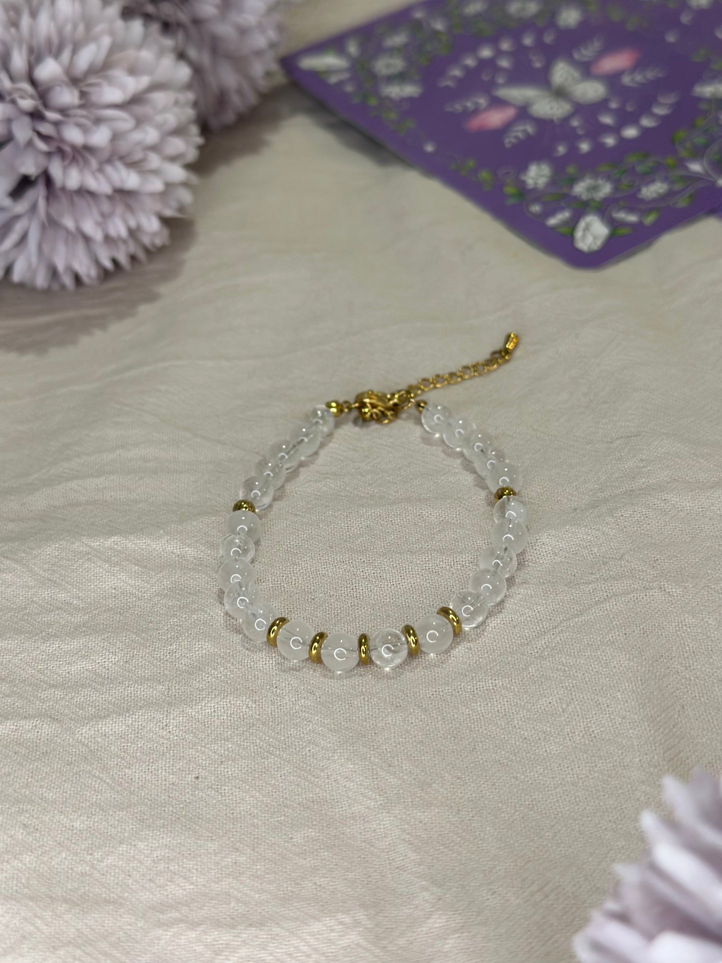 Bracelet Eira doré Cristal de Roche | Clarté & Harmonie