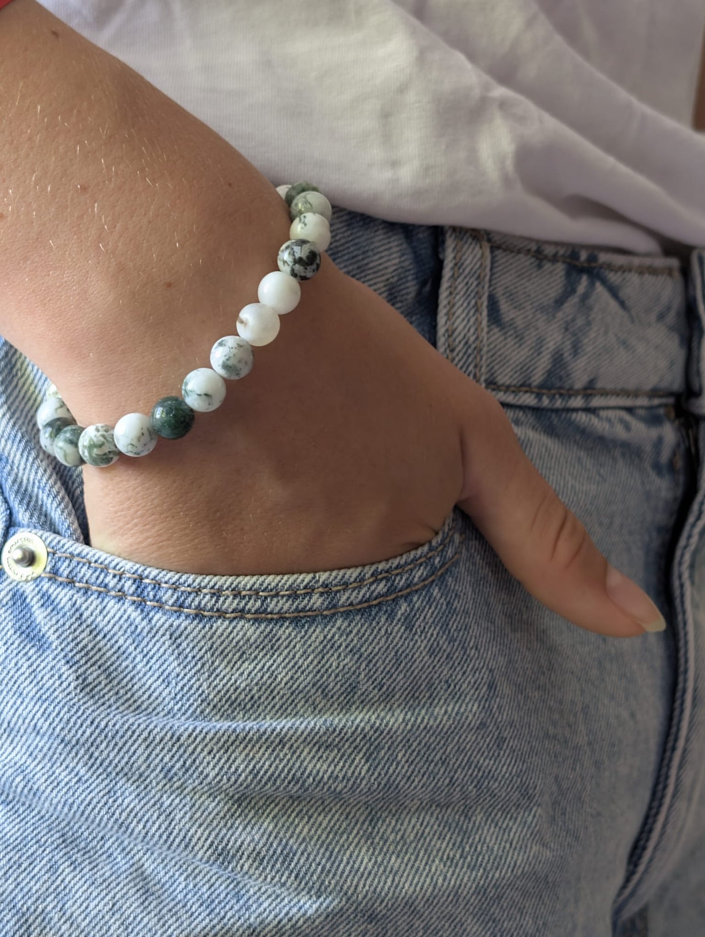 Bracelet Agate Mousse | Équilibre & Renouveau