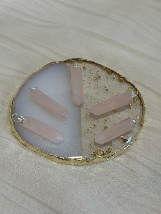Collier Pointe Quartz Rose - Guérison Émotionnelle & Estime de Soi | 30 à 35 mm