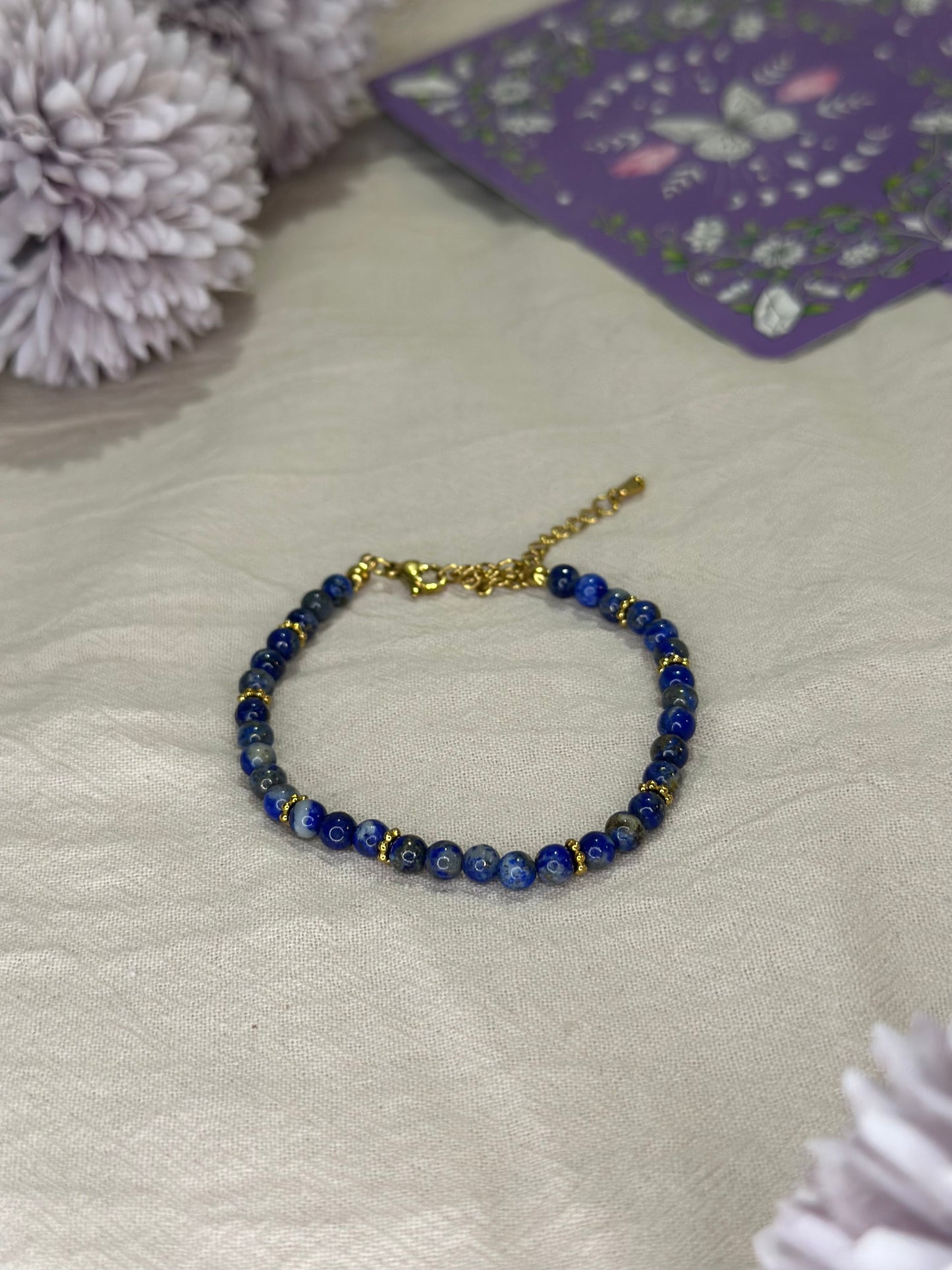 Bracelet Halo doré Lapis Lazuli | Sagesse & Expression
