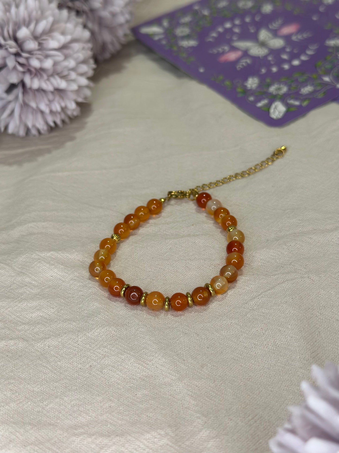 Bracelet Eira doré Cornaline | Vitalité & Confiance