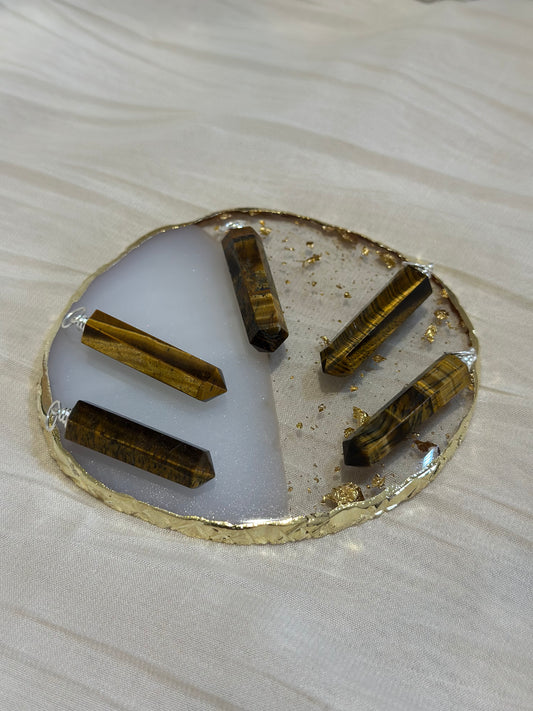 Collier Pointe Œil de Tigre - Courage & Concentration | 30 à 35 mm