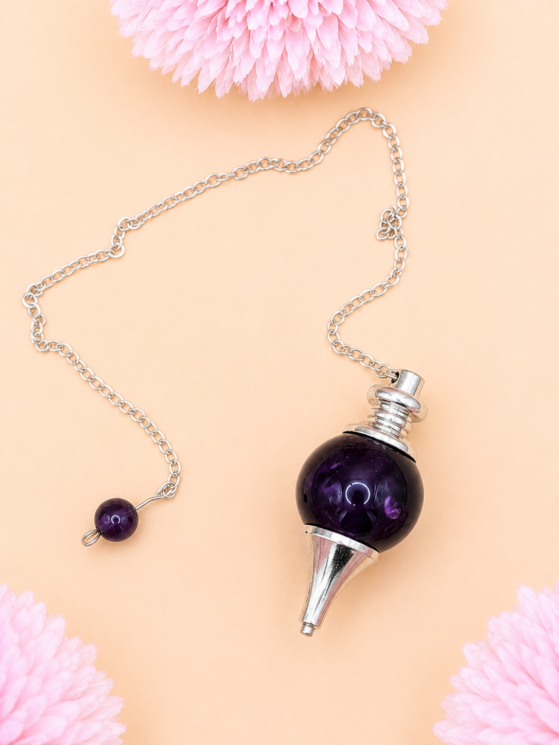 Pendule Sphère Améthyste | Intuition & Clarté