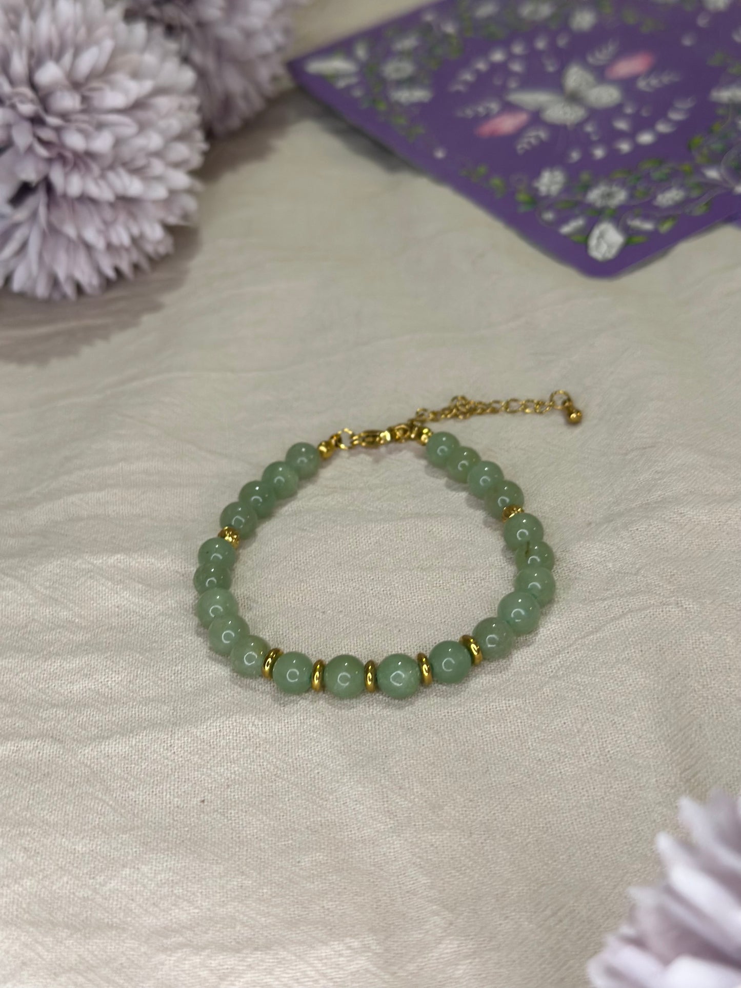 Bracelet Eira doré Aventurine Verte | Harmonie & Énergie