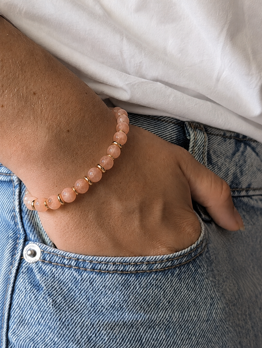 Bracelet Eira doré Pierre de Lune | Douceur & Féminité