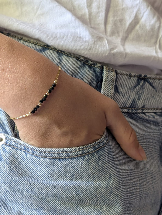 Bracelet Zéna doré Spinelle | Protection & Ancrage