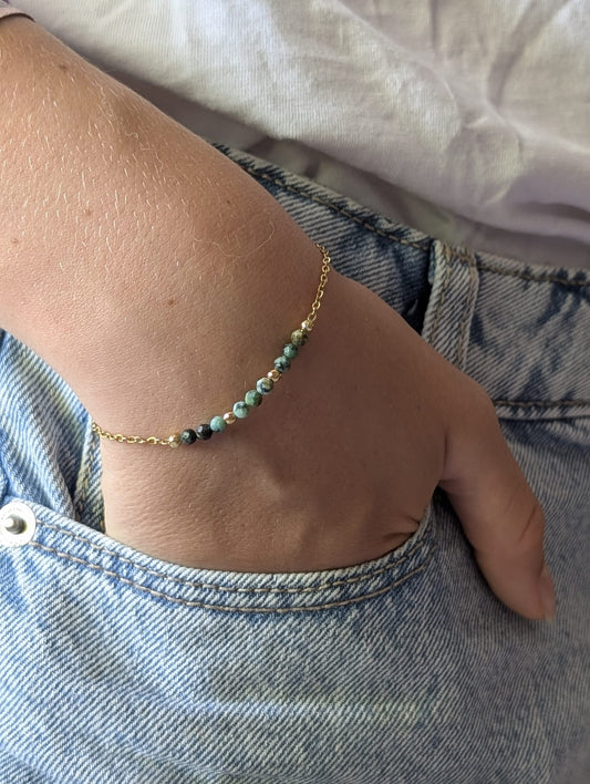 Bracelet Zéna doré Turquoise | Expression & Équilibre