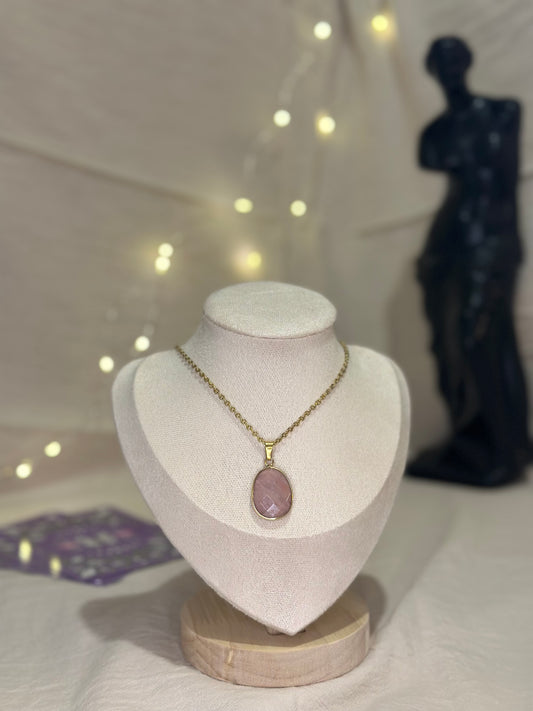 Collier Ovale Rhodonite | Guérison & Harmonie