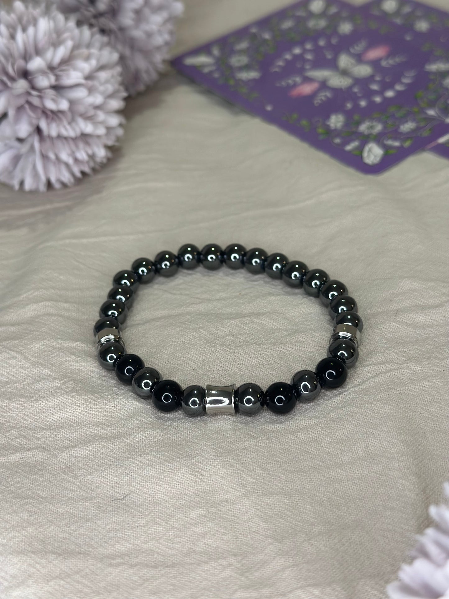 Bracelet Kahel Onyx & Hématite | Ancrage & Stabilité