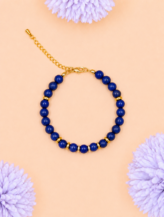 Bracelet Eira doré Lapis Lazuli | Sagesse & Expression