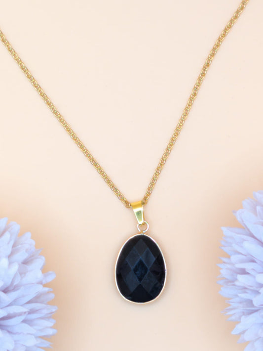 Collier Ovale Obsidienne Noire | Protection & Ancrage