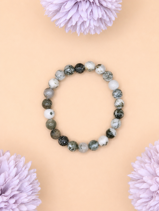 Bracelet Agate Mousse | Équilibre & Renouveau