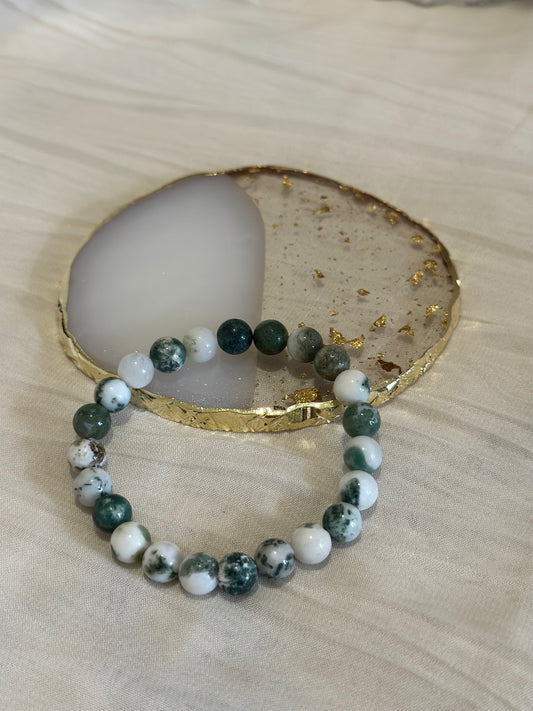 Bracelet Agate Mousse – Équilibre & Harmonie