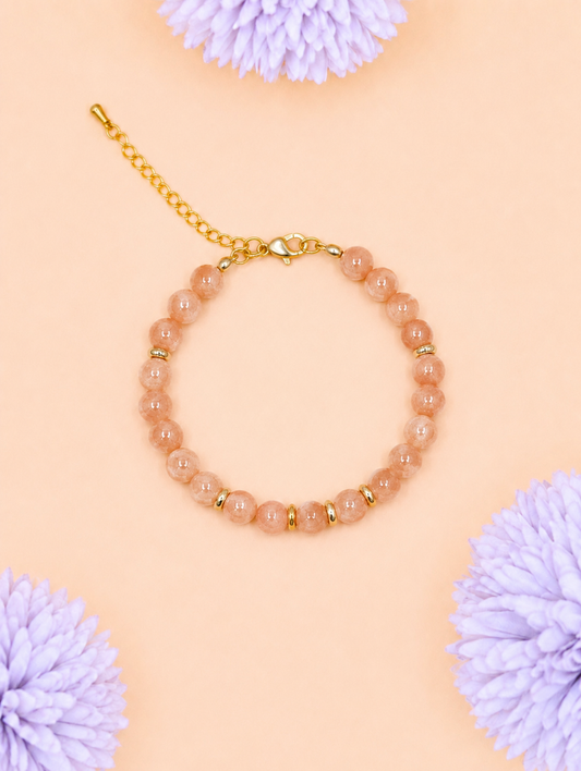 Bracelet Eira doré Pierre de Lune | Douceur & Féminité