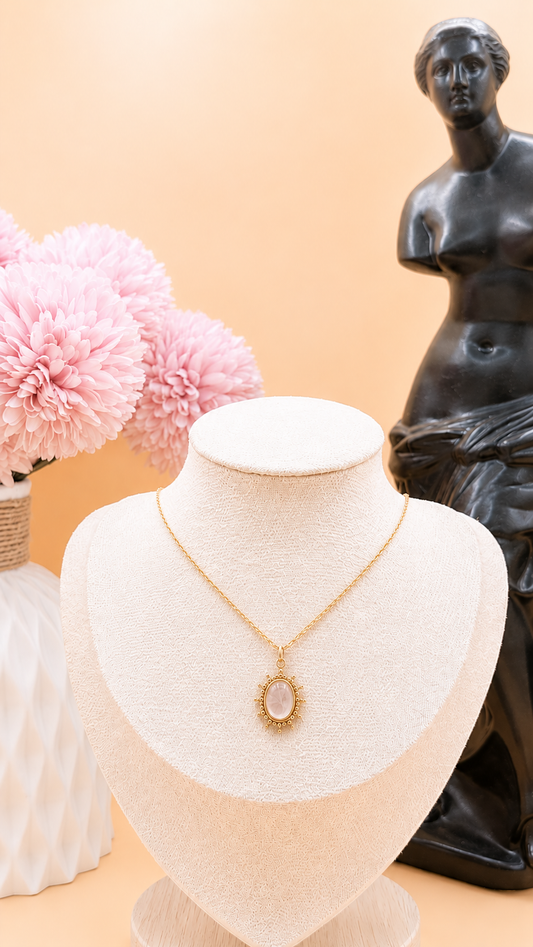 Collier Soline Quartz Rose | Douceur & Harmonie