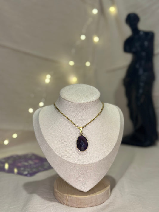 Collier Ovale Améthyste | Sérénité & Clarté