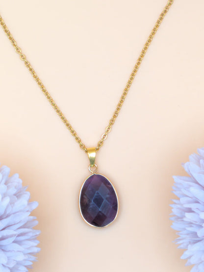 Collier Ovale Améthyste | Sérénité & Clarté