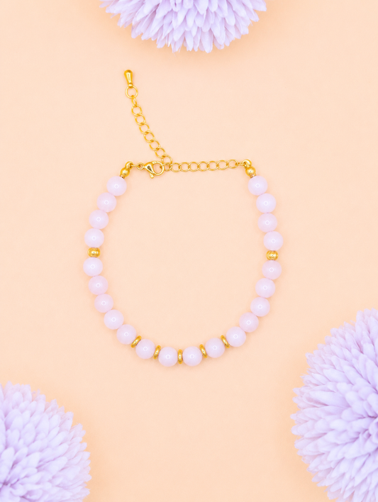 Bracelet Eira doré Quartz Rose | Douceur & Amour
