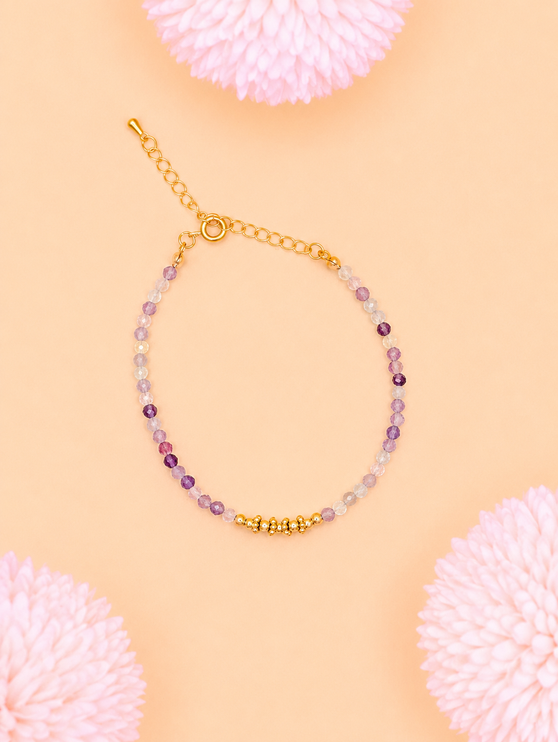 Bracelet Aléa doré Fluorine multicolore | Clarté & Harmonie