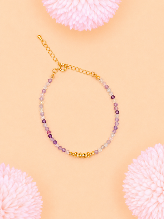 Bracelet Aléa doré Fluorine multicolore | Clarté & Harmonie
