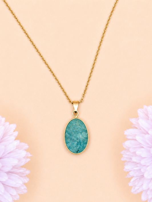 Collier Ovale Amazonite | Apaisement & Communication