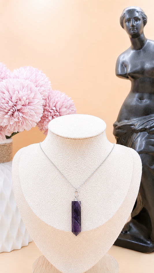 Collier Pendule Améthyste | Sérénité & Intuition