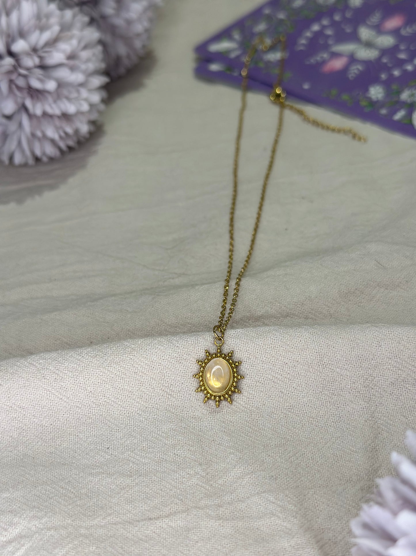 Collier Soline Quartz Rose | Douceur & Harmonie