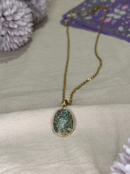 Collier Ovale Turquoise | Protection & Communication