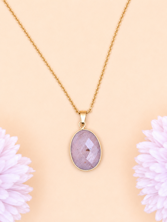 Collier Ovale Rhodonite | Guérison & Harmonie