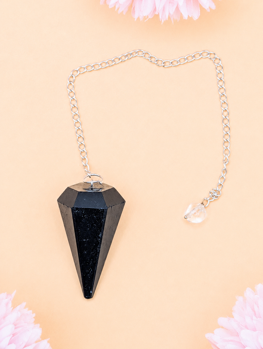 Pendule Hexagonal Tourmaline Noire | Protection & Ancrage