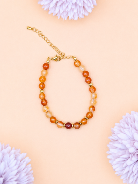 Bracelet Eira doré Cornaline | Vitalité & Confiance