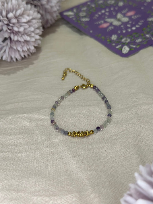Bracelet Aléa doré Fluorine multicolore | Clarté & Harmonie