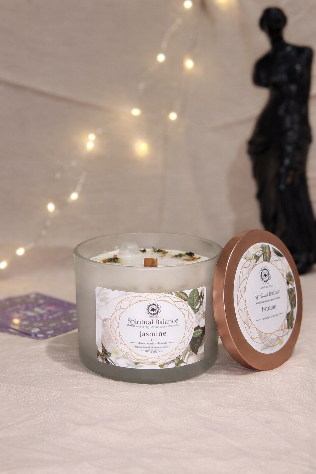 Bougie Green Tree Cristal de Roche & Jasmin | Clarté & Harmonie - DENILYA