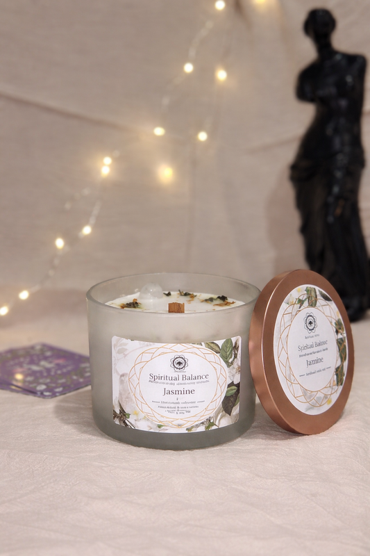 Bougie Green Tree Cristal de Roche & Jasmin | Clarté & Harmonie - DENILYA