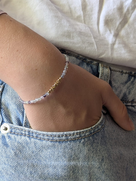 Bracelet Aléa doré Fluorine multicolore | Clarté & Harmonie