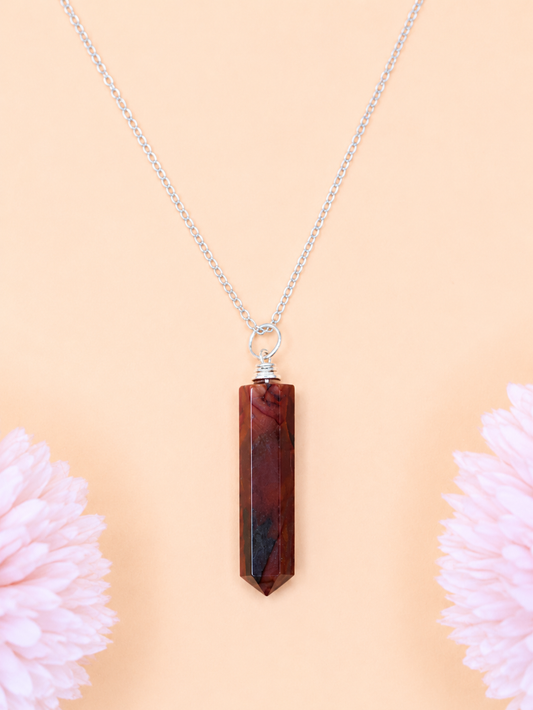 Collier Pendule Cornaline | Vitalité & Confiance