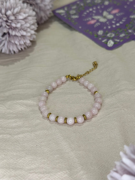 Bracelet Eira doré Quartz Rose | Douceur & Amour